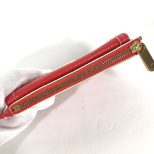 LOUIS VUITTON Coin case M91938 Suhari leather Red Suhari Unseparable PM Women Used Authentic