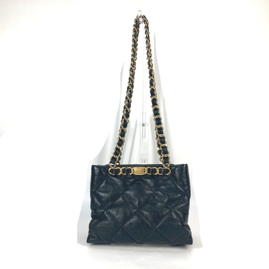 CHANEL Shoulder Bag AS3502 lambskin black Chain bag quilted Matelasse small shopping bag Women Used Authentic