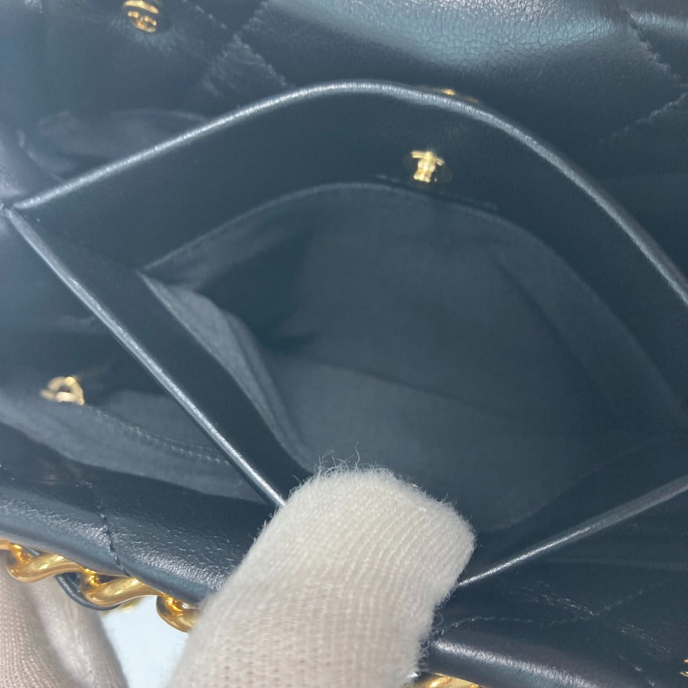 CHANEL Shoulder Bag AS3502 lambskin black Chain bag quilted Matelasse small shopping bag Women Used Authentic