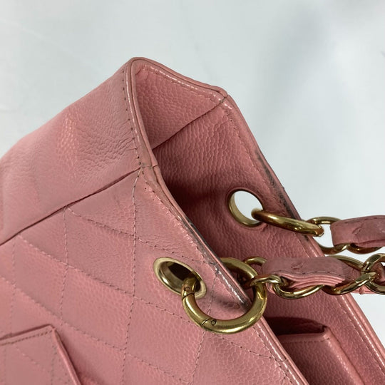 CHANEL Shoulder Bag A50994  Caviar skin pink Tote Bag Chain Matelasse PST Tote Women Used Authentic
