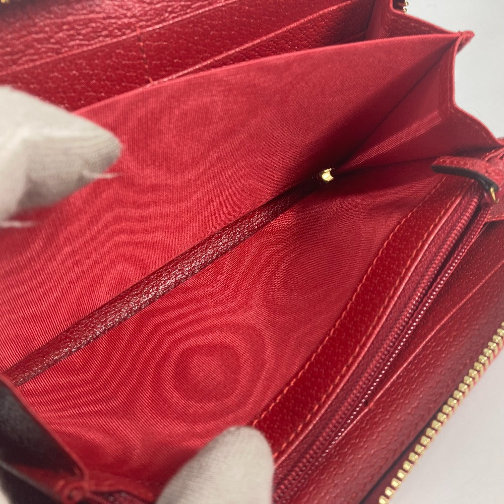 GUCCI Long Wallet Purse 524790 Canvas / leather Red Long wallet logo stripe Women Used Authentic