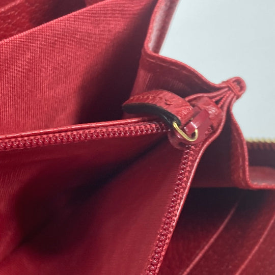 GUCCI Long Wallet Purse 524790 Canvas / leather Red Long wallet logo stripe Women Used Authentic