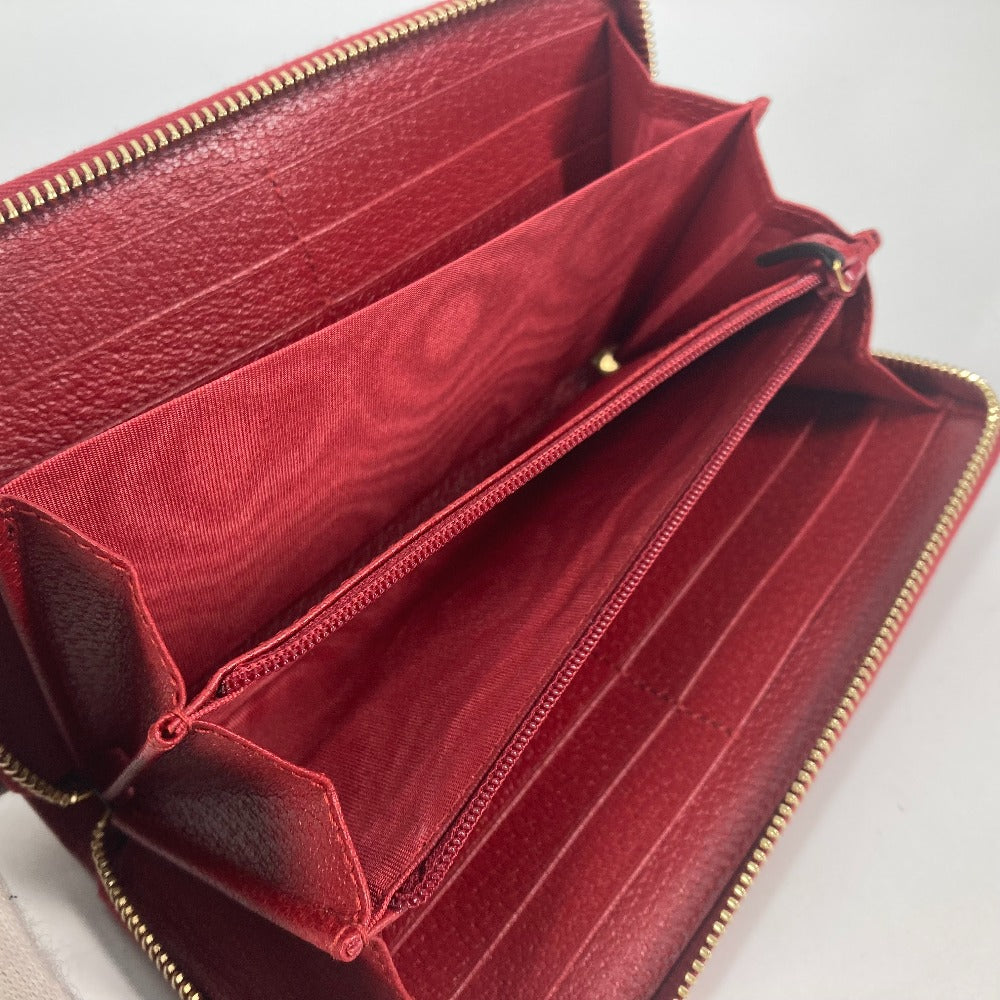 GUCCI Long Wallet Purse 524790 Canvas / leather Red Long wallet logo stripe Women Used Authentic