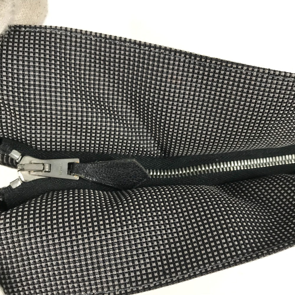 HERMES Pouch canvas gray Her Line Pouch MM unisex(Unisex) Used Authentic