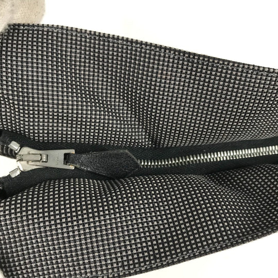 HERMES Pouch canvas gray Her Line Pouch MM unisex(Unisex) Used Authentic