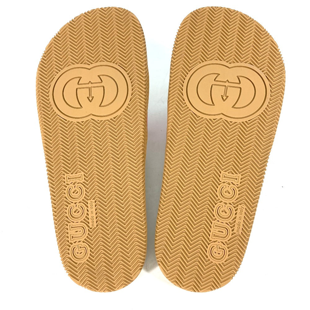 GUCCI Sandals 655265 rubber beige Sherry line GG mens 6 Used Authentic