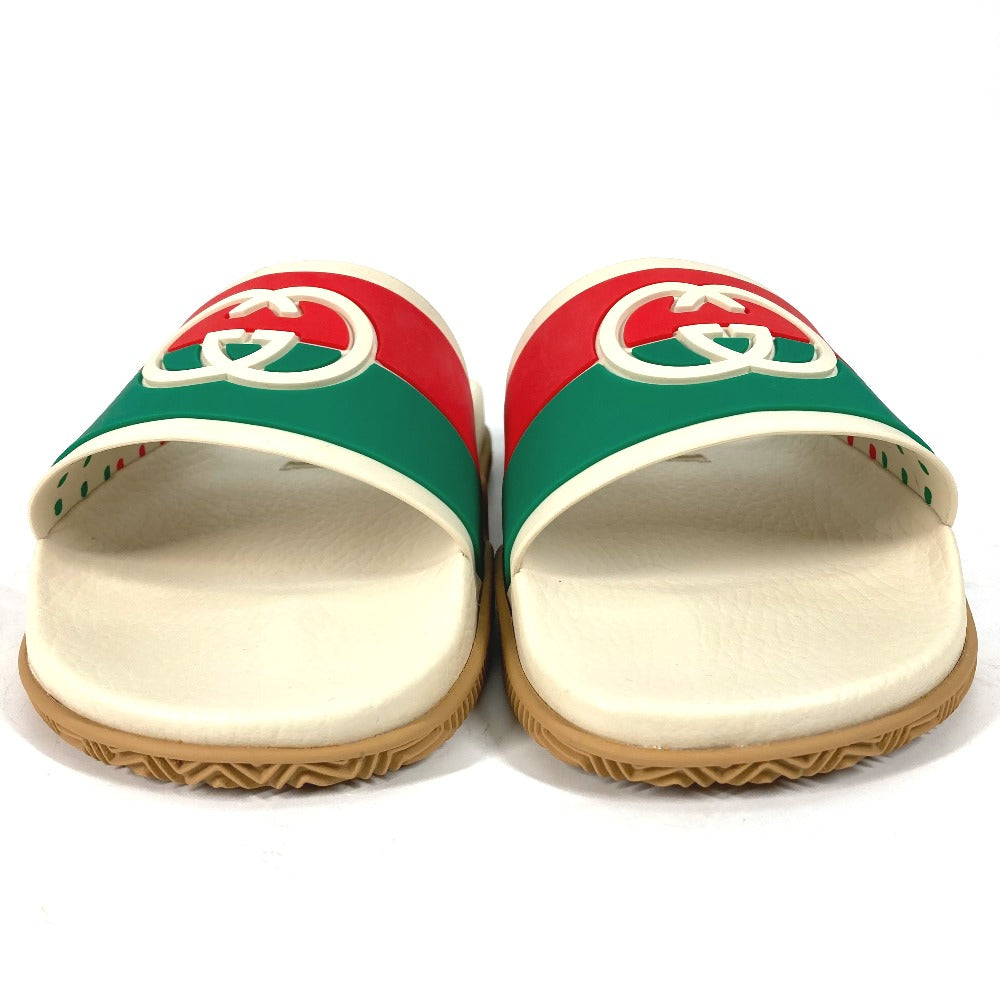 GUCCI Sandals 655265 rubber beige Sherry line GG mens 6 Used Authentic