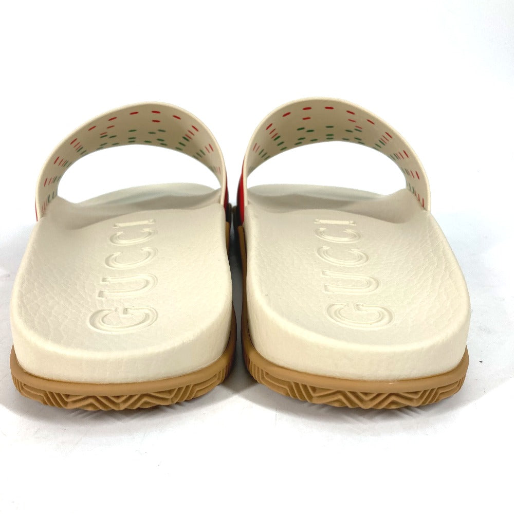 GUCCI Sandals 655265 rubber beige Sherry line GG mens 6 Used Authentic