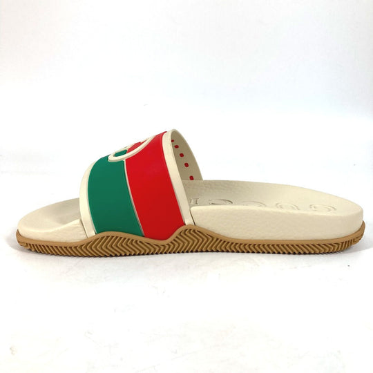 GUCCI Sandals 655265 rubber beige Sherry line GG mens 6 Used Authentic