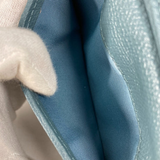 VALENTINO Folded wallet TW2P0T46RQR leather blue V logo mens Used Authentic