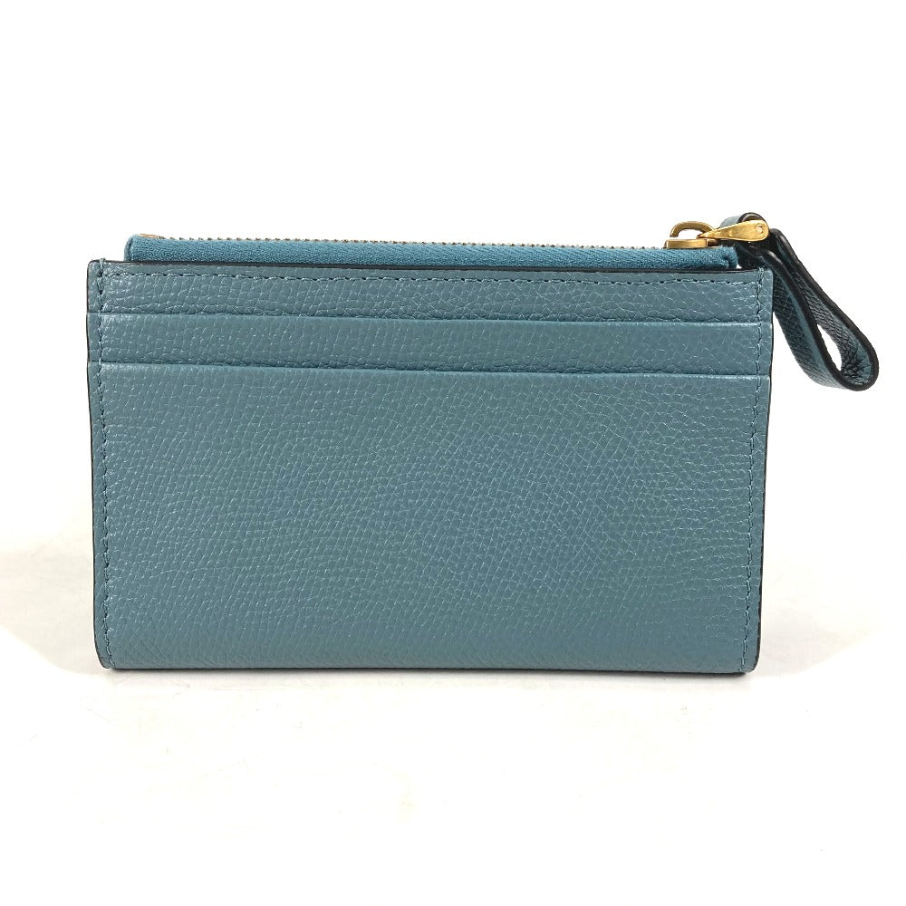 VALENTINO Folded wallet TW2P0T46RQR leather blue V logo mens Used Authentic