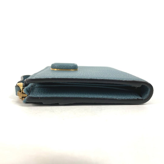 VALENTINO Folded wallet TW2P0T46RQR leather blue V logo mens Used Authentic
