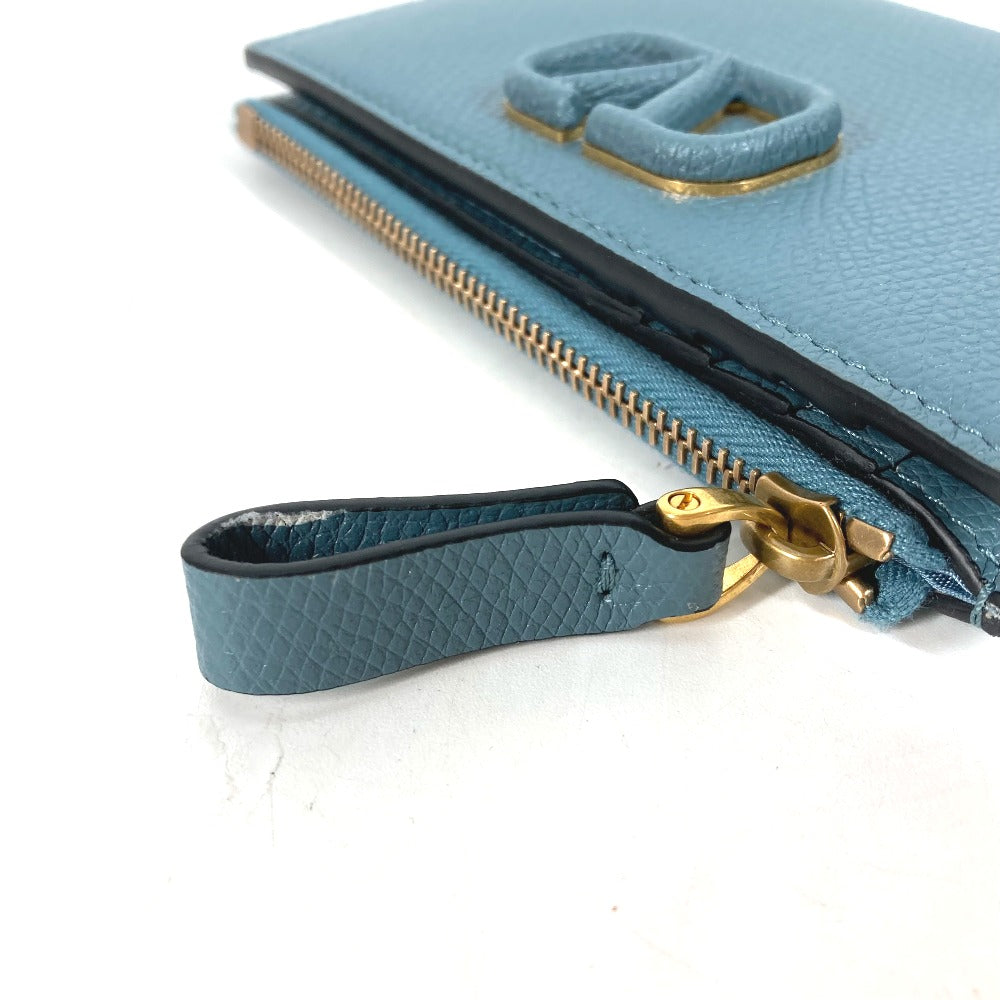 VALENTINO Folded wallet TW2P0T46RQR leather blue V logo mens Used Authentic