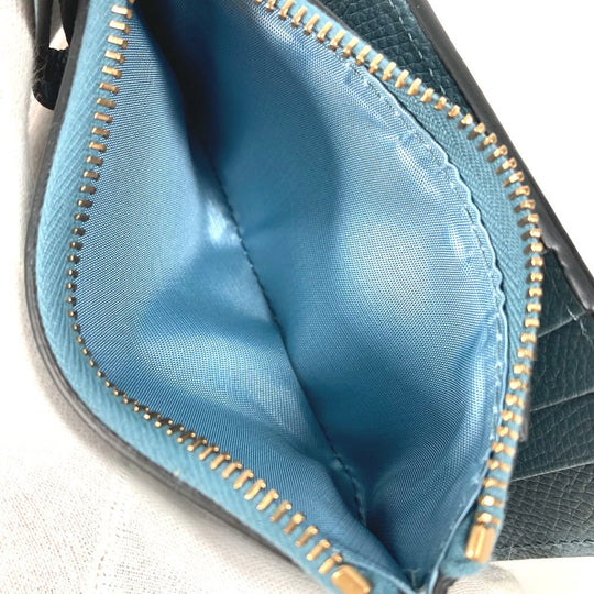 VALENTINO Folded wallet TW2P0T46RQR leather blue V logo mens Used Authentic