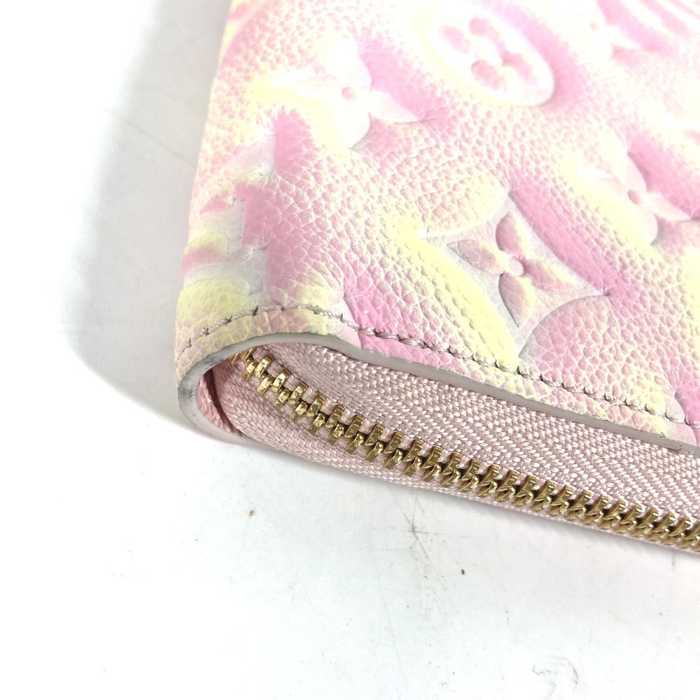 LOUIS VUITTON Long Wallet Purse M81299 Monogram Ann Platt Leather pink Monogram Empreinte Summer Stardust Zippy wallet Women Secondhand Authentic