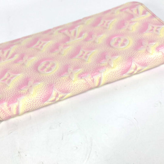 LOUIS VUITTON Long Wallet Purse M81299 Monogram Ann Platt Leather pink Monogram Empreinte Summer Stardust Zippy wallet Women Secondhand Authentic