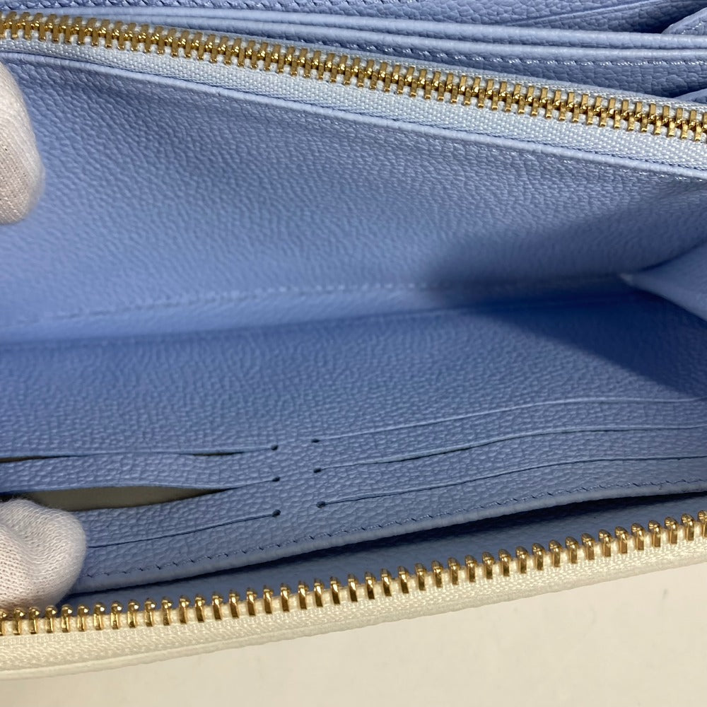 LOUIS VUITTON Long Wallet Purse M83308 Monogram Ann Platt Leather blue Monogram Ann Platt Zippy wallet Women Secondhand Authentic
