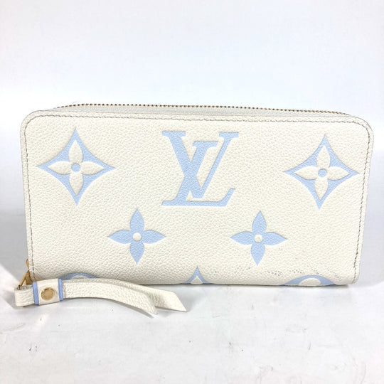 LOUIS VUITTON Long Wallet Purse M83308 Monogram Ann Platt Leather blue Monogram Ann Platt Zippy wallet Women Secondhand Authentic