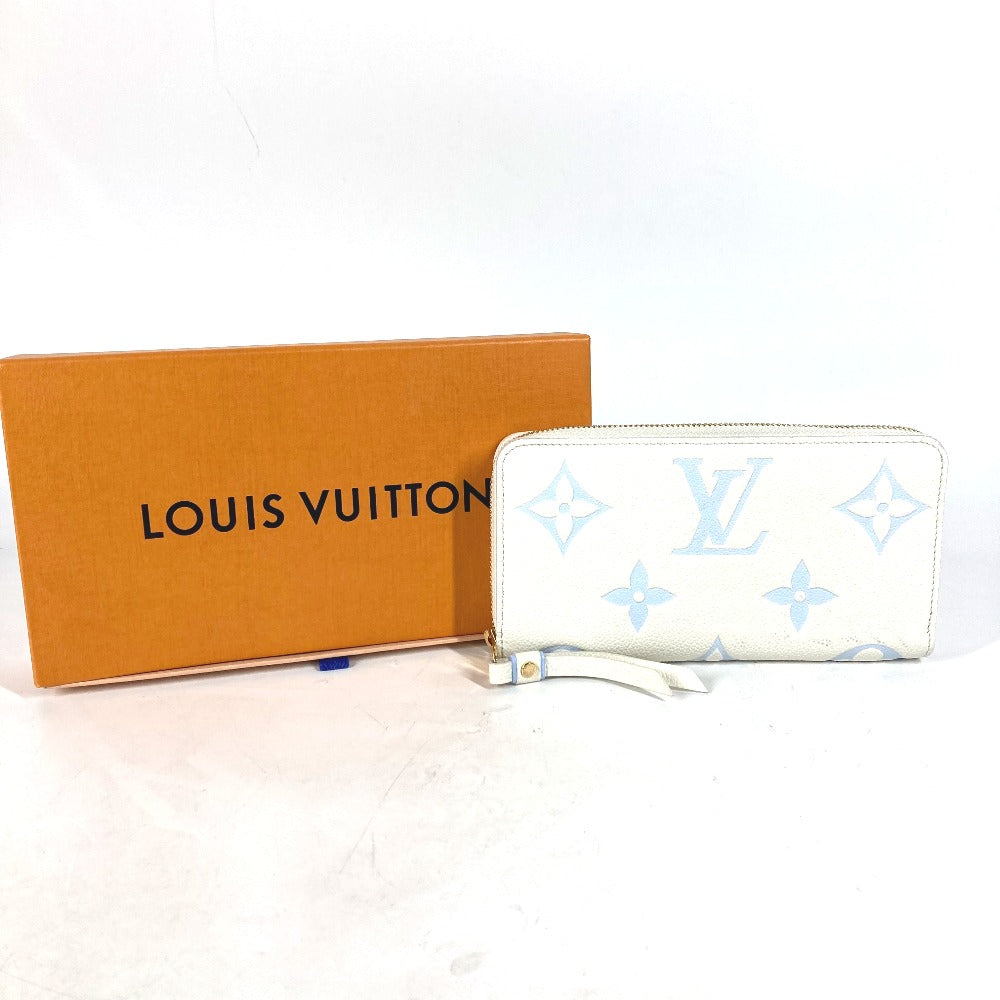 LOUIS VUITTON Long Wallet Purse M83308 Monogram Ann Platt Leather blue Monogram Ann Platt Zippy wallet Women Secondhand Authentic