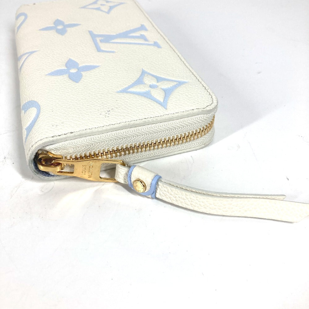 LOUIS VUITTON Long Wallet Purse M83308 Monogram Ann Platt Leather blue Monogram Ann Platt Zippy wallet Women Secondhand Authentic