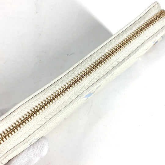 LOUIS VUITTON Long Wallet Purse M83308 Monogram Ann Platt Leather blue Monogram Ann Platt Zippy wallet Women Secondhand Authentic