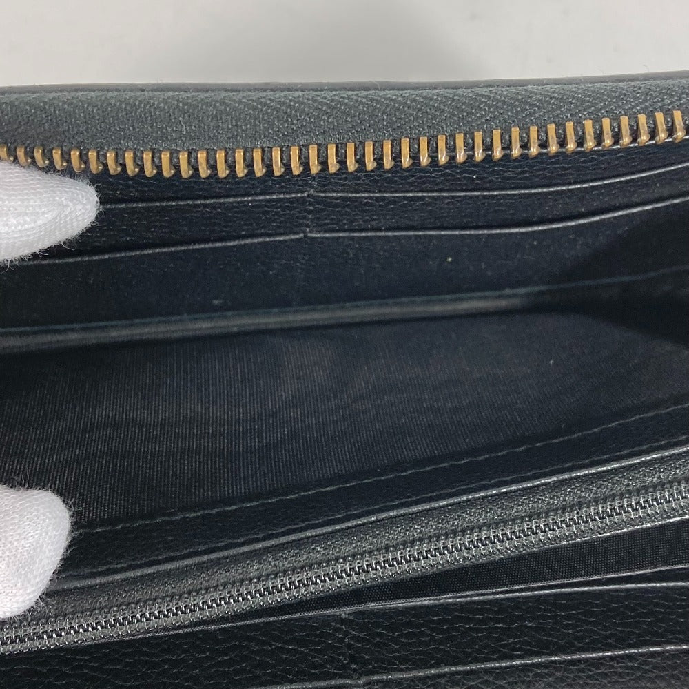 GUCCI Long Wallet Purse 496317 leather black logo mens Used Authentic