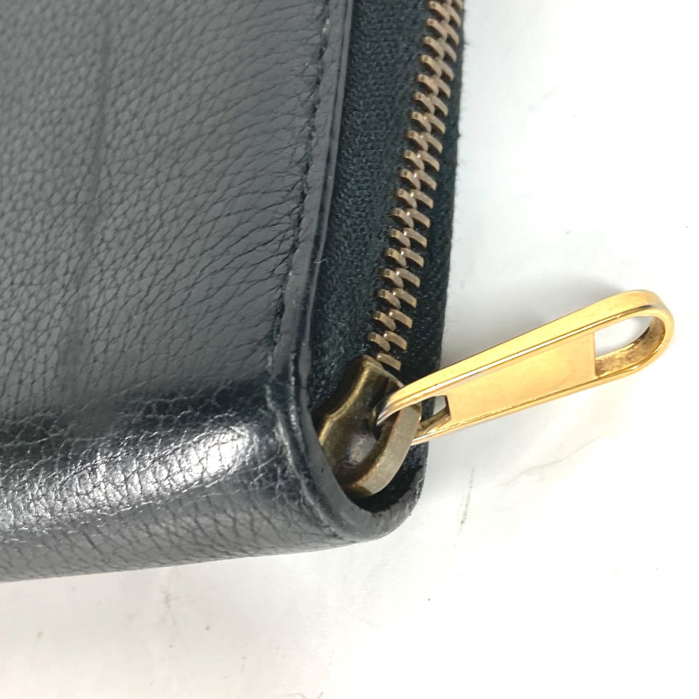 GUCCI Long Wallet Purse 496317 leather black logo mens Used Authentic