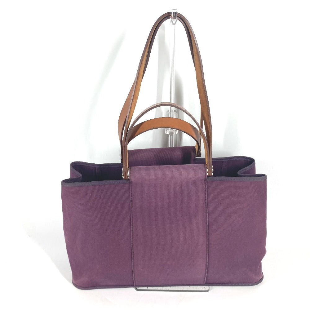 HERMES Tote Bag Leather / canvas purple Kabak Elan PM Women Used Authentic