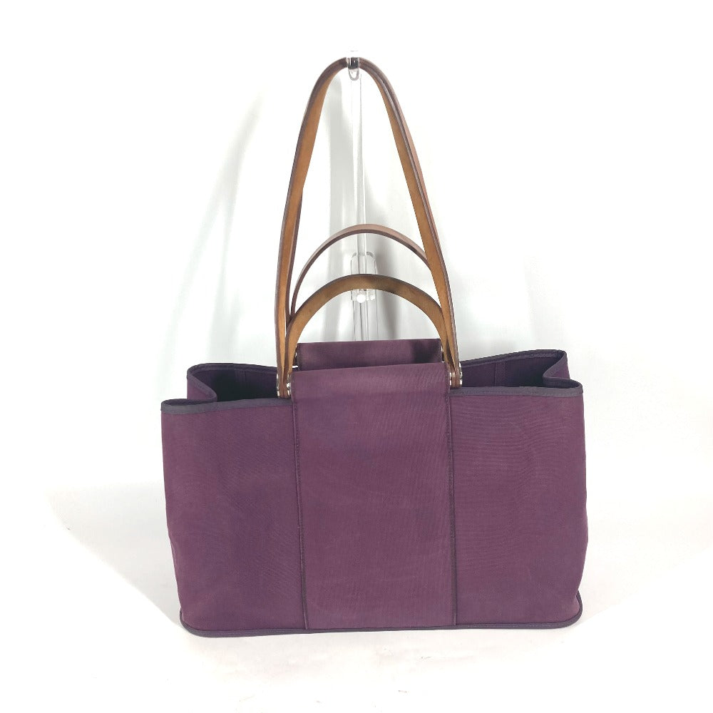 HERMES Tote Bag Leather / canvas purple Kabak Elan PM Women Used Authentic