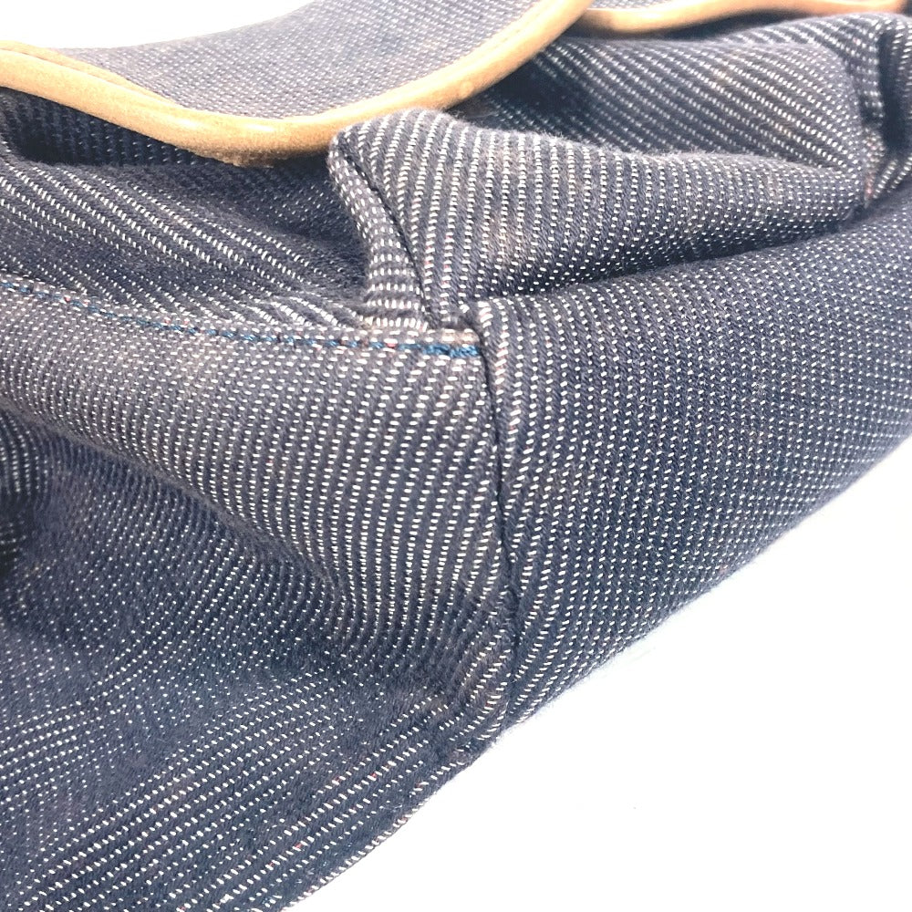 FENDI Sling bag Leather / canvas blue Denim Rainbow logo FF Women Used Authentic