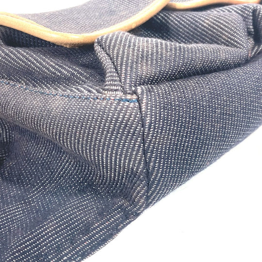 FENDI Sling bag Leather / canvas blue Denim Rainbow logo FF Women Used Authentic