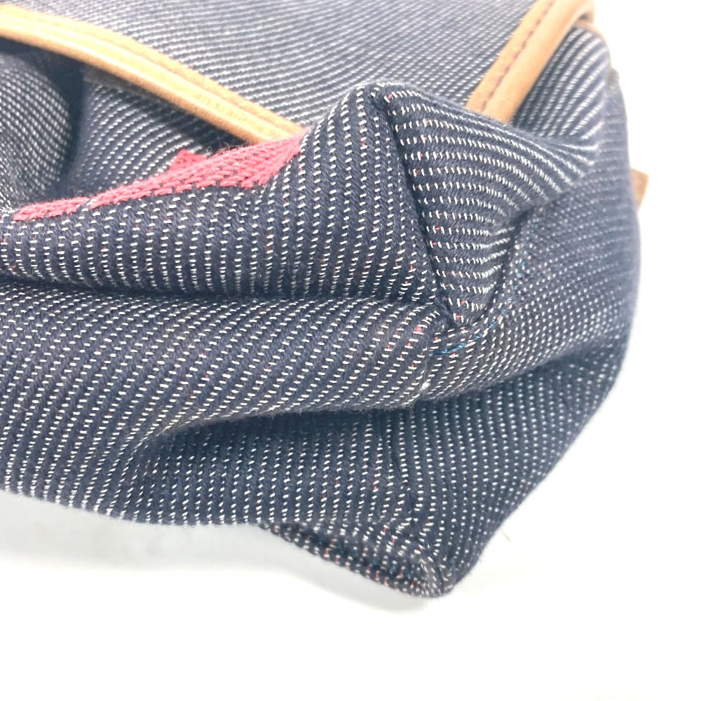 FENDI Sling bag Leather / canvas blue Denim Rainbow logo FF Women Used Authentic