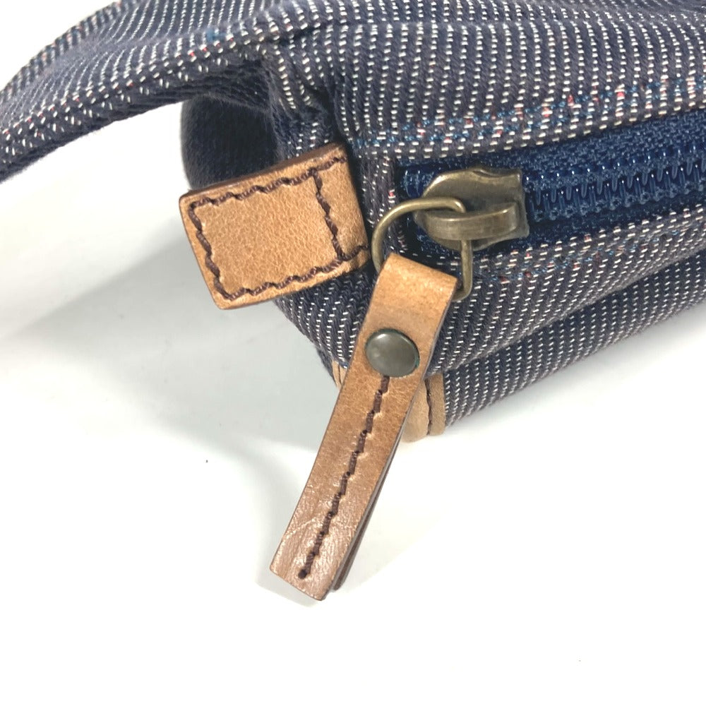 FENDI Sling bag Leather / canvas blue Denim Rainbow logo FF Women Used Authentic