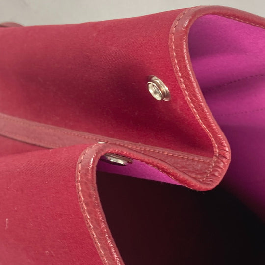 HERMES Shoulder Bag Toile Officier, Negonda Red Garden party PM Women Used Authentic