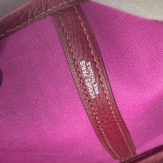 HERMES Shoulder Bag Toile Officier, Negonda Red Garden party PM Women Used Authentic