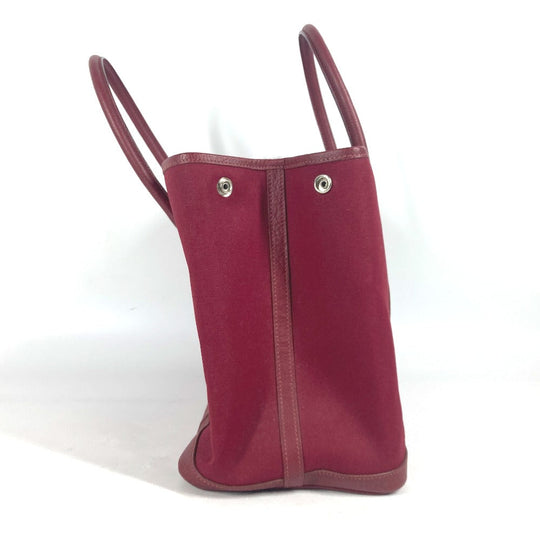 HERMES Shoulder Bag Toile Officier, Negonda Red Garden party PM Women Used Authentic