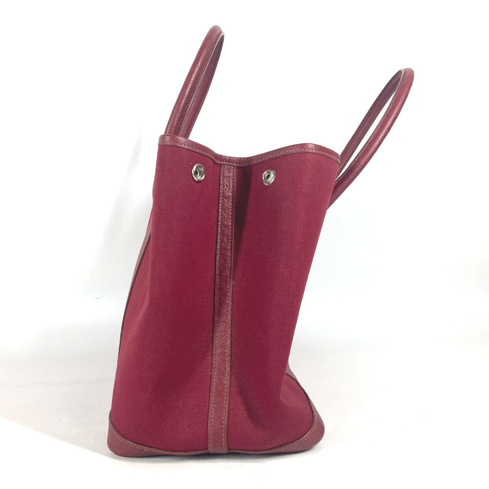 HERMES Shoulder Bag Toile Officier, Negonda Red Garden party PM Women Used Authentic