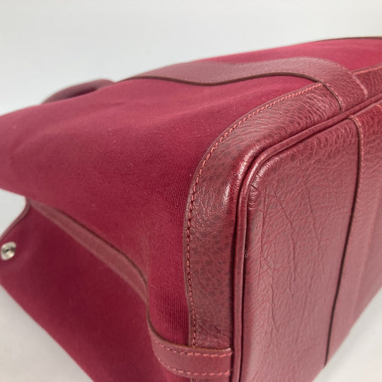 HERMES Shoulder Bag Toile Officier, Negonda Red Garden party PM Women Used Authentic