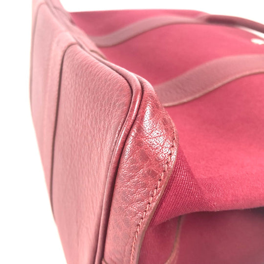 HERMES Shoulder Bag Toile Officier, Negonda Red Garden party PM Women Used Authentic