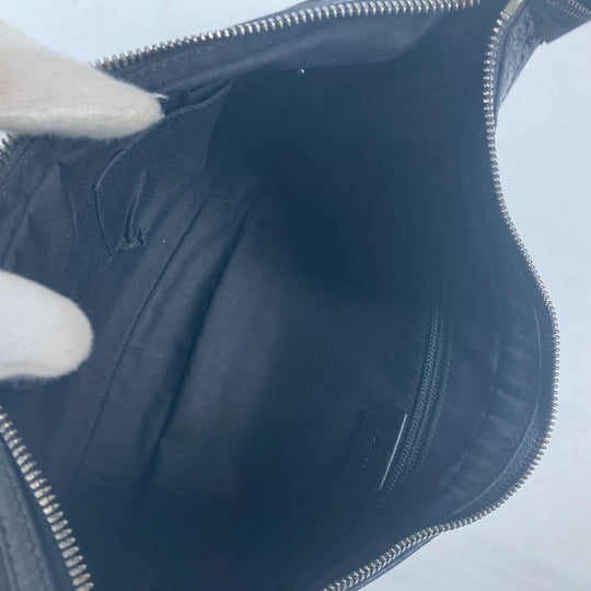 GUCCI Shoulder Bag 122790 GG canvas / leather black GG mens Used Authentic