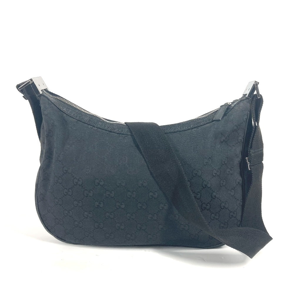 GUCCI Shoulder Bag 122790 GG canvas / leather black GG mens Used Authentic