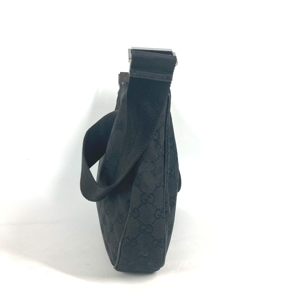 GUCCI Shoulder Bag 122790 GG canvas / leather black GG mens Used Authentic