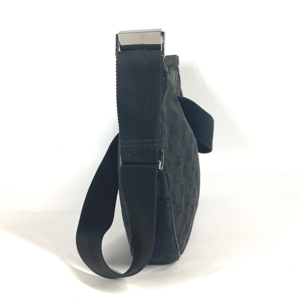 GUCCI Shoulder Bag 122790 GG canvas / leather black GG mens Used Authentic