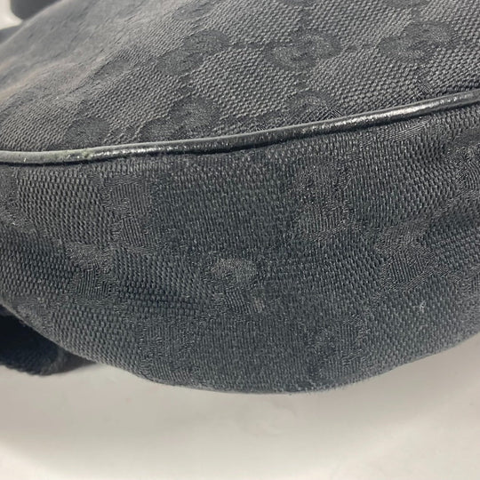 GUCCI Shoulder Bag 122790 GG canvas / leather black GG mens Used Authentic
