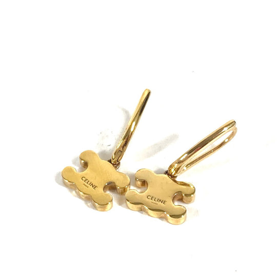 CELINE Pierce metal gold triomphe logo