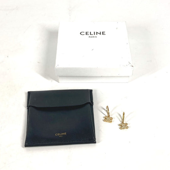 CELINE Pierce metal gold triomphe logo