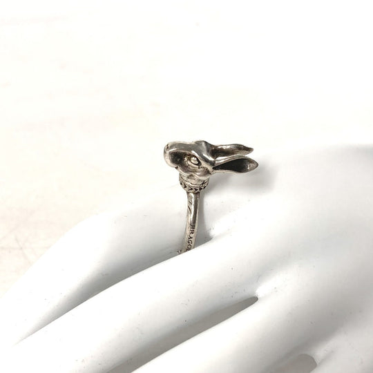 GUCCI Ring SV925 Silver Rabbit Anger Forest Rabbit Head mens 16 Used Authentic