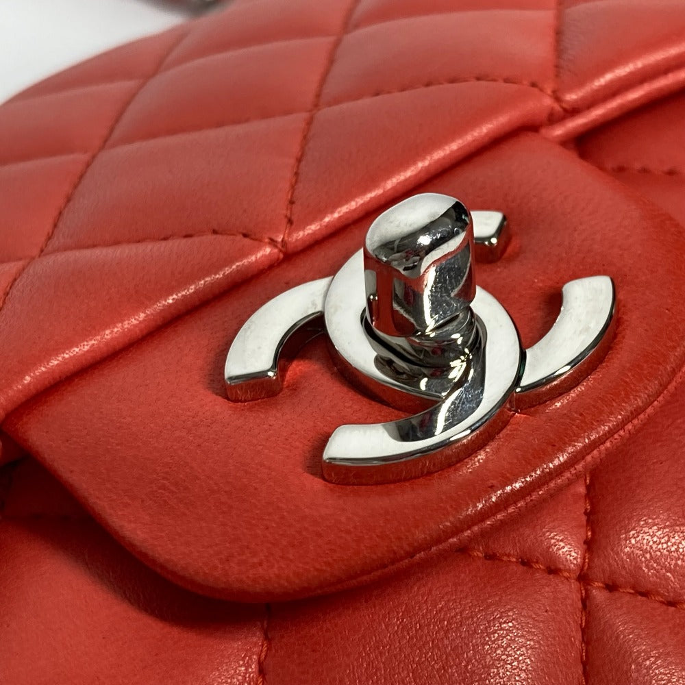 CHANEL Shoulder Bag lambskin Red Shoulder Matelasse 25 Ladybug Strawberry Women Used Authentic