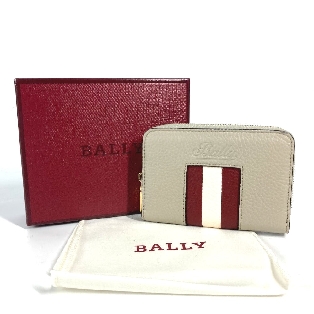 BALLY Coin case TORRIN.TSP leather beige logo Wallet Coin Pocket mens Used Authentic