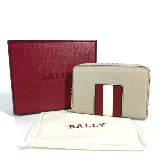 BALLY Coin case TORRIN.TSP leather beige logo Wallet Coin Pocket mens Used Authentic